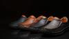 Men's Large Size Pure Handmade Sewing Casual Rubber Leather Shoes Soft Soles Wedding Shoes 38-48
