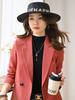 Apricot Casual Suit Jacket Female New Autumn  Winter Temperament High-end Design Suit Formal Wear