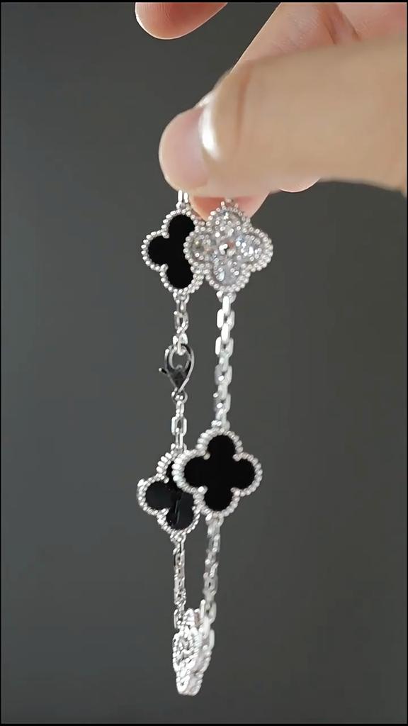 High-quality Version Clover Bracelet Five-flower Agate and Mother-of-pearl Bracelet Six-flower Laser-cut Chalcedony Jewelry/bangle