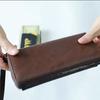 Men’s Leather Long Wallet RFID Blocking Clutch Wallet Large Capacity Zipper Bifold Purse Card Holder Coin Pocket Wrist Strap