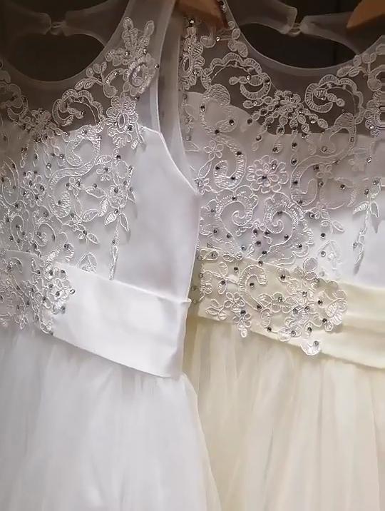 2024 Girls Lace Long Prom Gowns Bridesmaid Kids Dresses For Girls Teens Girl Party Dress Kids Princess Evening Formal Wedding Vestido