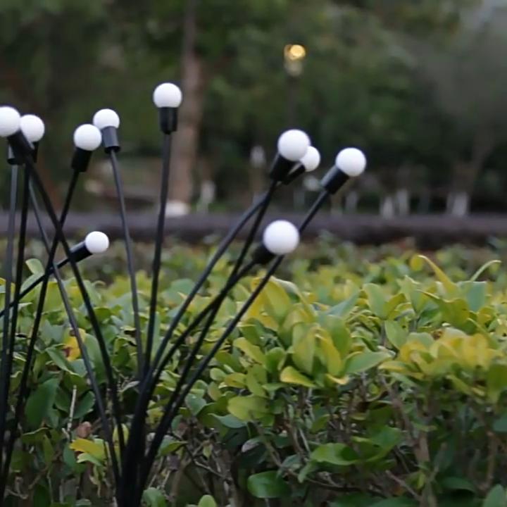 1 stk Solcelle Hage Ildfluelamper Manetlampe Utendørs Vanntett Stjerneskudd Svingende Dekorative Lamper for Sti Gård Terrasse Gangvei Landskap