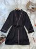 Simple Satin Night Robe Elegant V Neck Long Sleeve House Robe with Belt  Women's Sleepwear