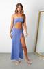 Trägerloses Bandeau-Tube-Kleid für Damen mit Schlitz und Cut-Out, ärmellose Maxikleider
