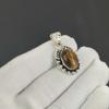 Natural Tiger Eye Gemstone Silver Pendant in 925 Sterling Silver- Handmade Design, Everyday Wear Jewelry, Unique Pendant Party Wear Gift