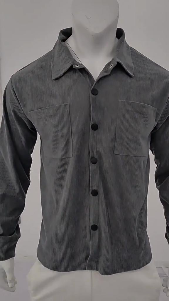 Spring and Autumn New Men's Shirt High Quality Corduroy Leisure Multi-pocket Solid Color Cargo Shirt Cardigan Men's Clothing