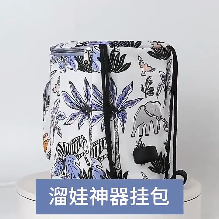Cartoon Printed Baby Stroller Organizer Bag Mummy Travel Portable Storage Hanging Bag Bottle Holder Pram Diaper Baby Bags
