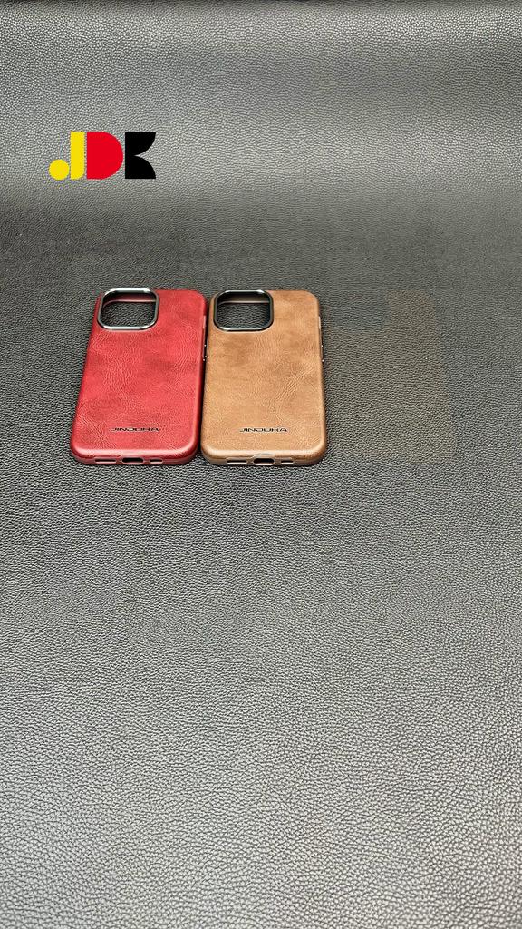 Vintage Plain Grain Leather Case For iPhone 16 15 Pro Max 14 Plus 13 12 Magnetic Cover Business For Magsafe Wireless Charger
