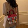 Fashion Splicing Checkered Pattern Women Casual Shoulder Bag For Daily Use
