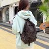 Oxford Leopard Print Backpack Fashionable Women's Casual School Bag Trendy Rucksack