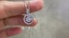 6.5mm S925 Sterling Silver Sparkling Round Halo Moissanite Pendant Necklace D VVS1 Fine Jewelry For Women