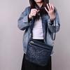 Johnature Genuine Leather Women's Bag Embossed Shoulder Bags Solid Color Soft Leather Multi Compartment Crossbody Bag
