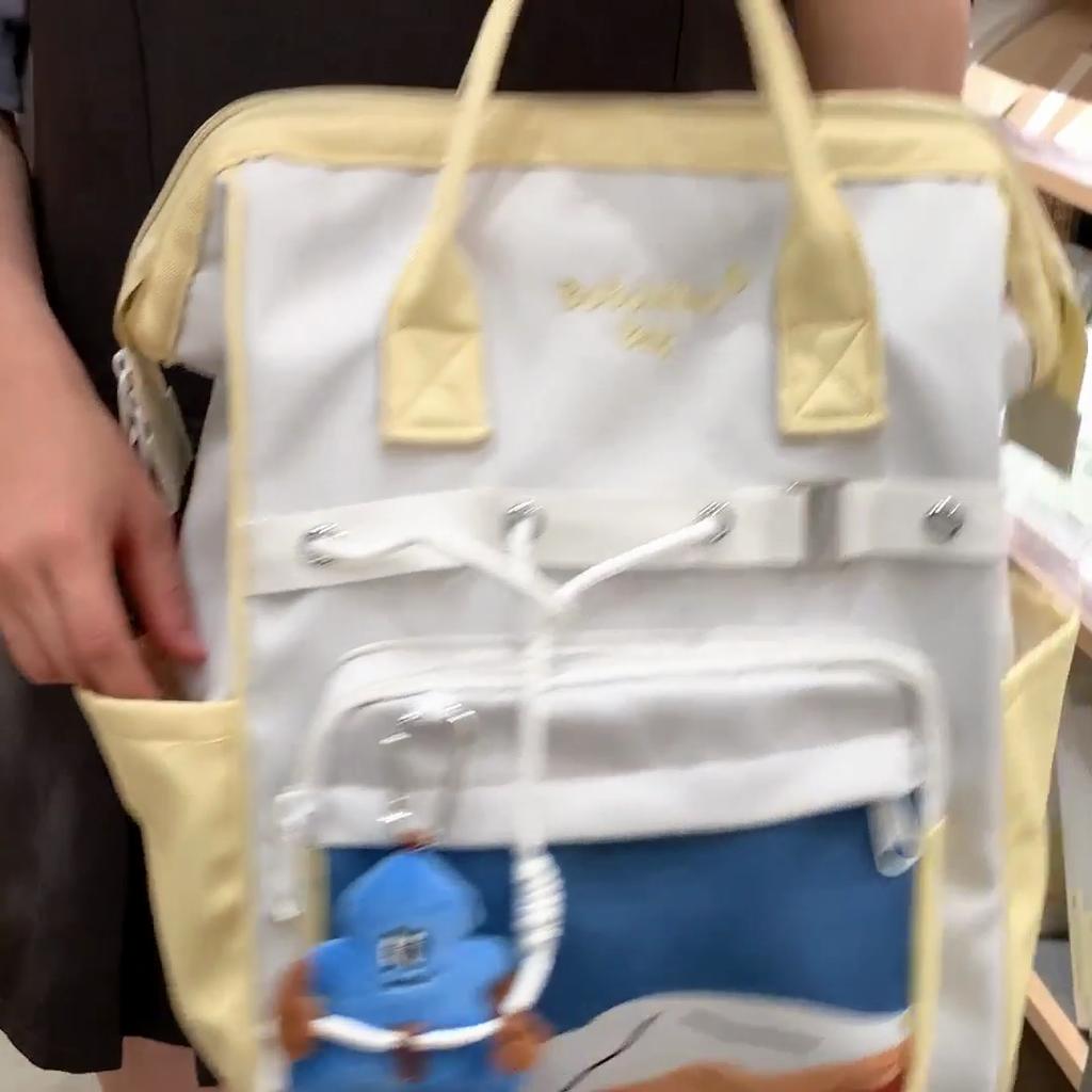 Lightweight Children Small Backpack Women's Contrast Color Backpack Waterproof Student Schoolbag