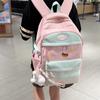 Contrast Color Girls Backpack Junior High School Student Schoolbag Lightweight Women's Backpack