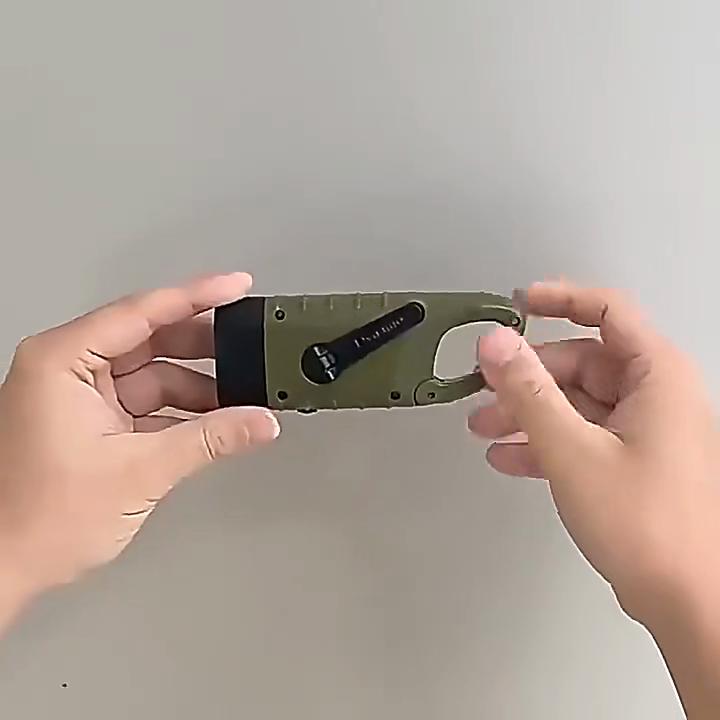 Portable Solar Hand Crank Dynamo LED Flashlight, Multifunction Outdoor Torch Lantern for Riding Camping Hiking Emergency Long‑Range Lighting Backup