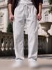 Mens Casual Trousers Men Corduroy Baggy Sweatpants, Drawstring Waist Straight Leg Joggers, Pants Solid Color Athletic for Jogging Gym Workout