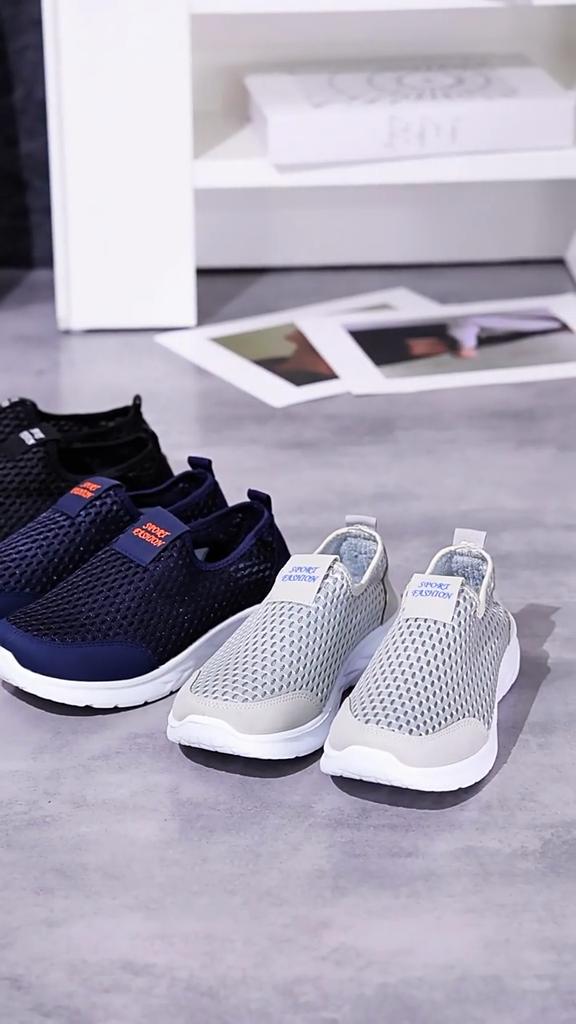 Herren Atmungsaktive und Geruchsfreie Schuhe mit Aushöhlungen, Mesh-Schuhe für Faule, Ein-Fuß-Schuhe für Paare