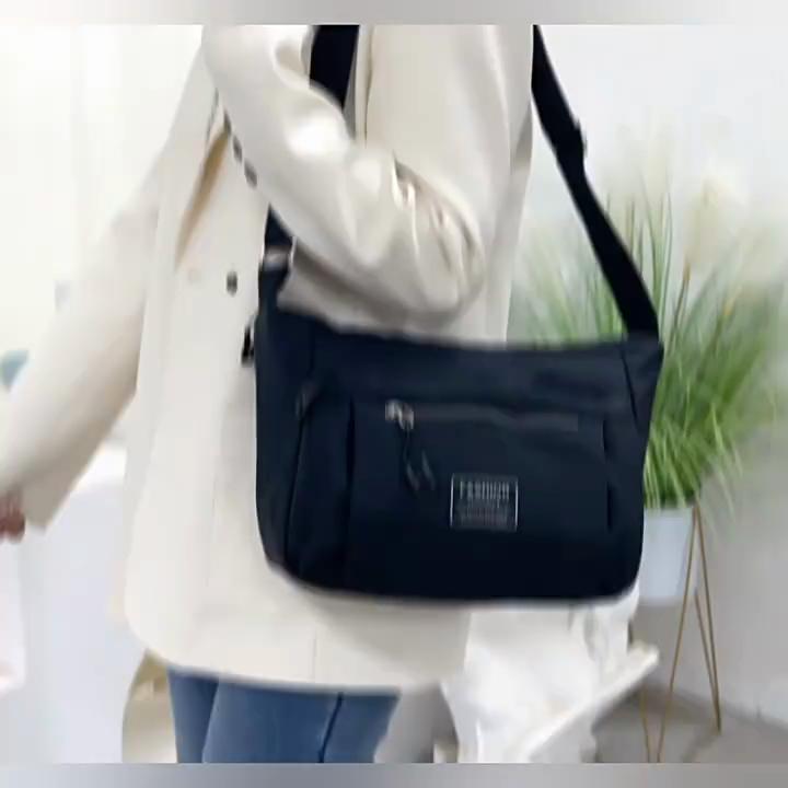 2025 New Fashion Messenger Bag Large-capacity Nylon Canvas Shoulder Bag Multi-compartment Lightweight Simple Crossbody Bag