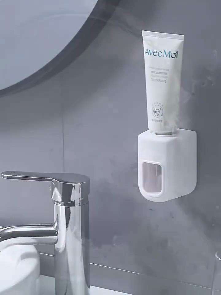 Kreative Wandhalterung Automatischer Zahnpastaspender Badezimmerzubehör Wasserdicht Fauler Zahnpastaquetscher Zahnbürstenhalter