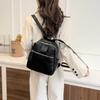 Commuter Backpack Women's Small Backpack PU Schoolbag