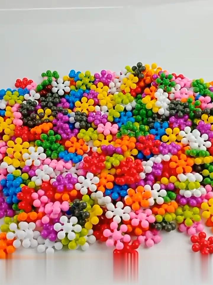 60/100/200Pcs Entwicklungs Dreidimensionale Umweltfreundliche Ziegel Spielzeug Schnee Blume Gehirn Spiel Unterhaltung Spielzeug