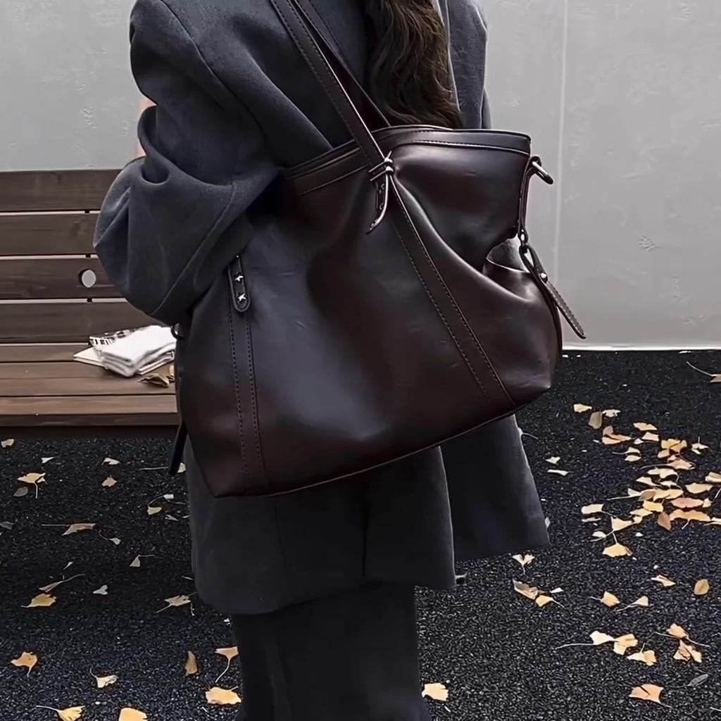 Large Capacity Faux Leather Tote Bag Women Shoulder Bag Everyday Use Work and Casual Bag