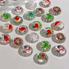 Hand Painted Christmas Bead Funny Colored Glaze Flat Round Charm for DIY Craft