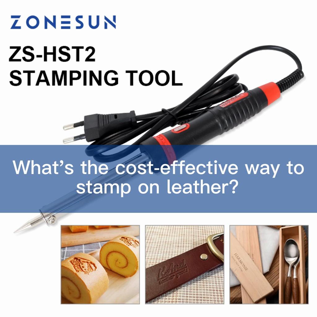 ZONESUN Handgeführte Heißprägemaschine Heißprägen Digitales Lederwerkzeug Papier Holz Benutzerdefiniertes Logo Folienprägung ZS-HST2