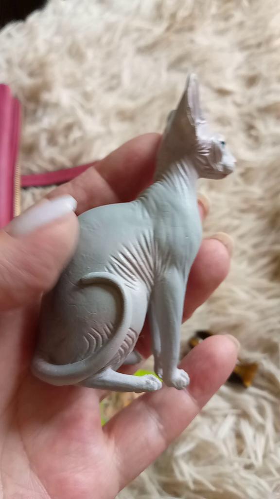 Statua Gatto Sphynx Che Medita – Figura In Resina Grigia Per Decorazione Casa, Ufficio, Scrivania – Regalo Per Amanti Dei Gatti E Yoga