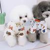 Spring Summer Casual Pet T-Shirt for Cats Dogs with Animal Print, Comfortable Breathable Puppy Kitten Shirt