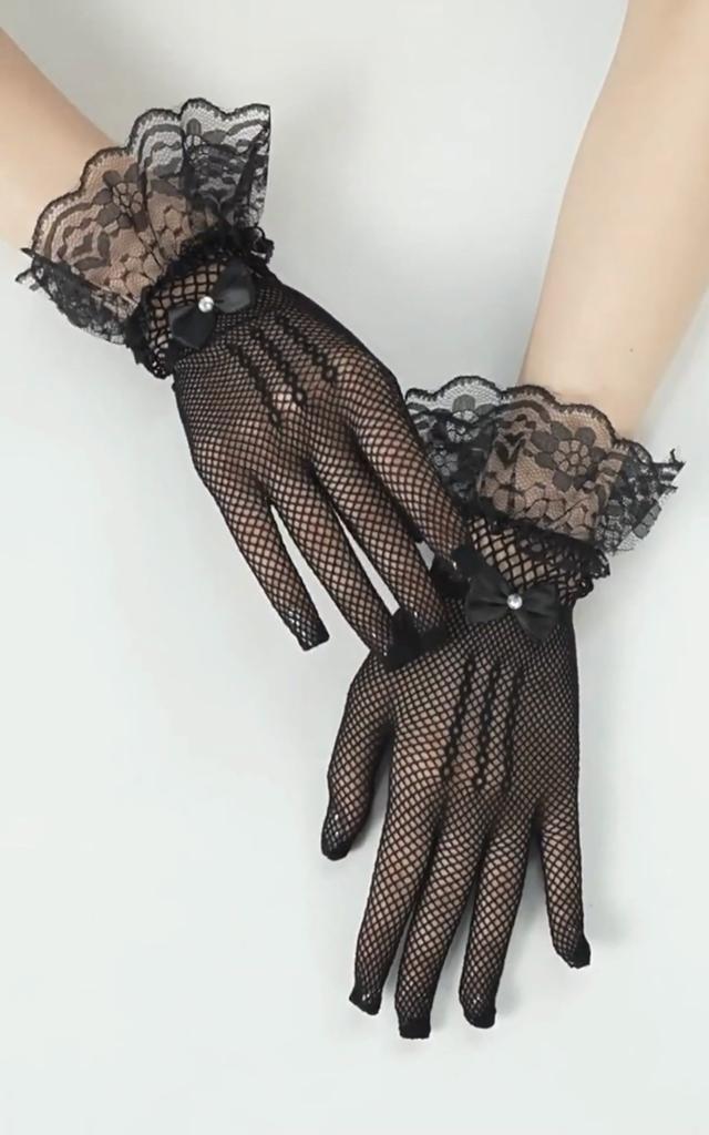Modische sexy Handschuhe mit Spitzenbesatz für Damen Leichte atmungsaktive UV-schützende Armstulpen für Bräute Hochzeitskleid-Accessoires