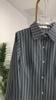 Women's Blue Striped Shirt Slim Fit Waist Design Ladies Blouse Spring and Autumn Casual Versatile Single Breasted Cardigan Top