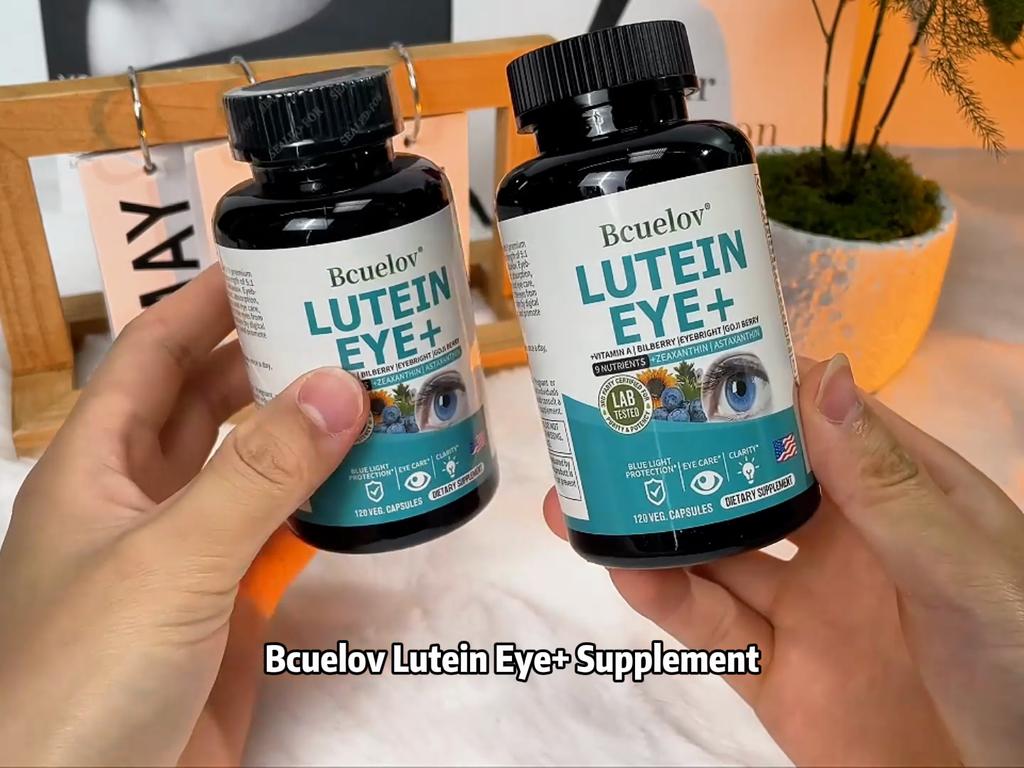 Bcuelov Lutein Eye Care Capsules Containing Corn Xanthan Astaxanthin, Blueberry To Relieve Visual Fatigue 120 Capsules for Eye Care