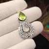 Rare Peridot Gemstone 925 Sterling Silver Oxidize Jewelry Designer Women's Pendant 1.8" For Birthday Gift CP-45-12