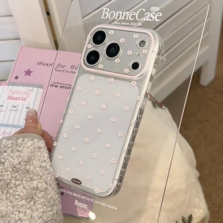 IPhone 15, iPhone 16 ve iPhone 17 Pro Max için Pembe Çiçekli Telefon Kılıfı