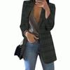 New Fashionable Plaid Casual Suit with Lapel and Slim Fit Cardigan Suit Jacket for Women