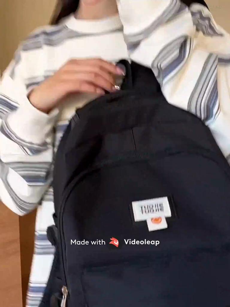 Student Schoolbag Women's Large Capacity Backpack Solid Color Junior High School Backpack