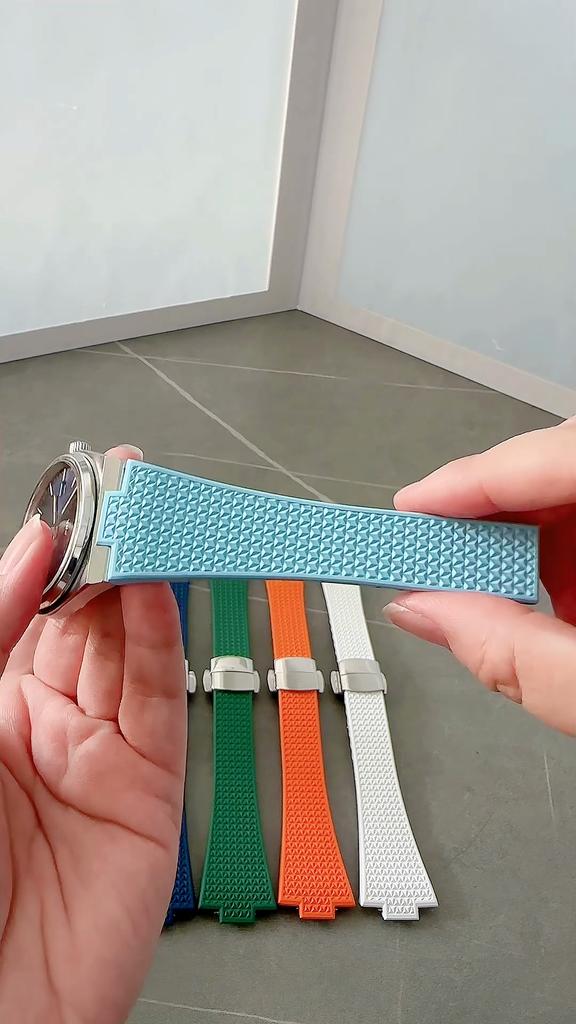 For Tissot PRX T137 FKM Watch 11mm 12mm Men Women's Watchband Fluororubber Bracelet Quick Release Folding Clasp Strap Wristband