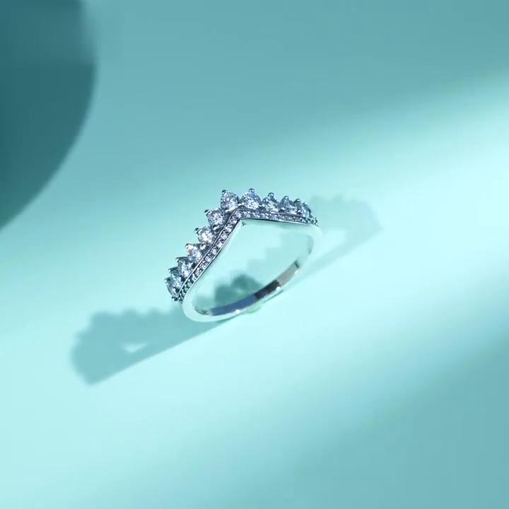 Tancise Classic 925 Sterling Silver Cyrkon Ring Ladies Biżuteria Obietnica ślubna Prezent