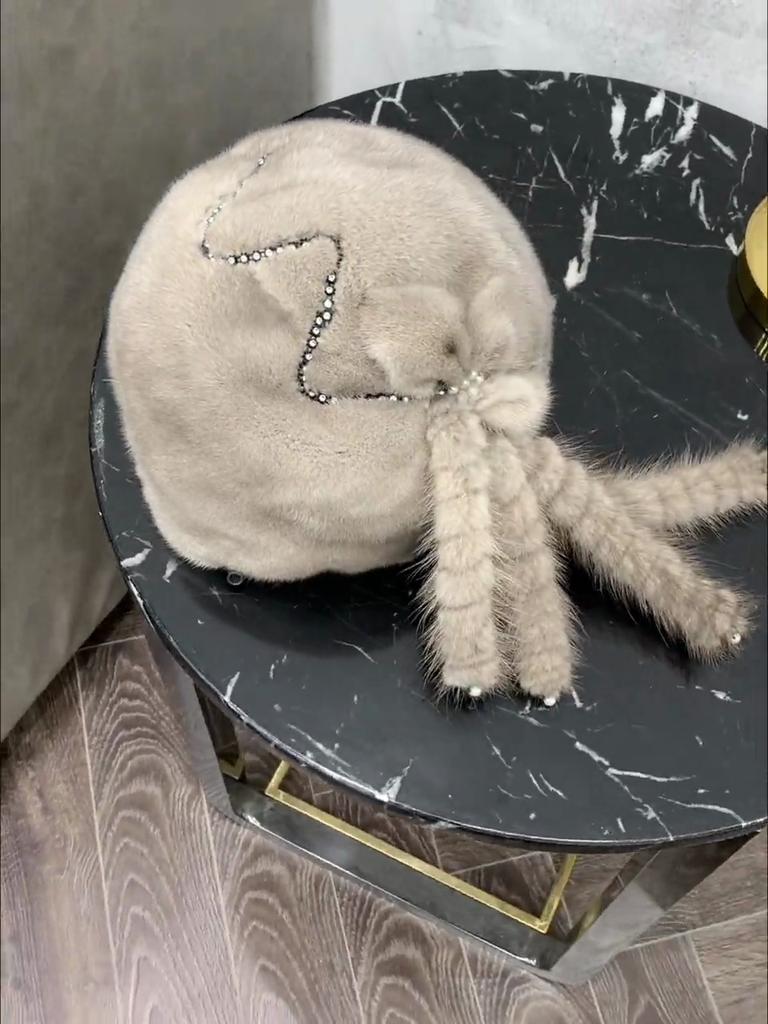 Women’s Hat Mink Style Hat Elegance Tassel Whole Mink Ear Protection Women's Hat Winter Fur Hat Soft Hat