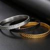 Titanium Steel Geometric Cuff Bracelet Fashion Men Women Trendy Restorative Style Jewelry