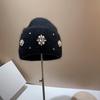 New European Retro Court Feng Shui Diamond Rabbit Hair Knitted Hat, Warm In Autumn and Winter, Thickened Plush Fashionable Wool Hat for Women