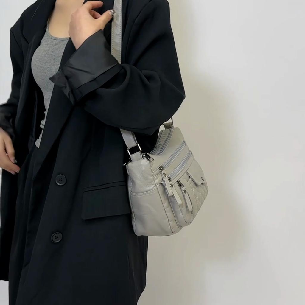 Middle-aged And Elderly Women's Bag Shoulder Bag Vintage Soft Leather Mother Bag Lightweight Crossbody Bag
