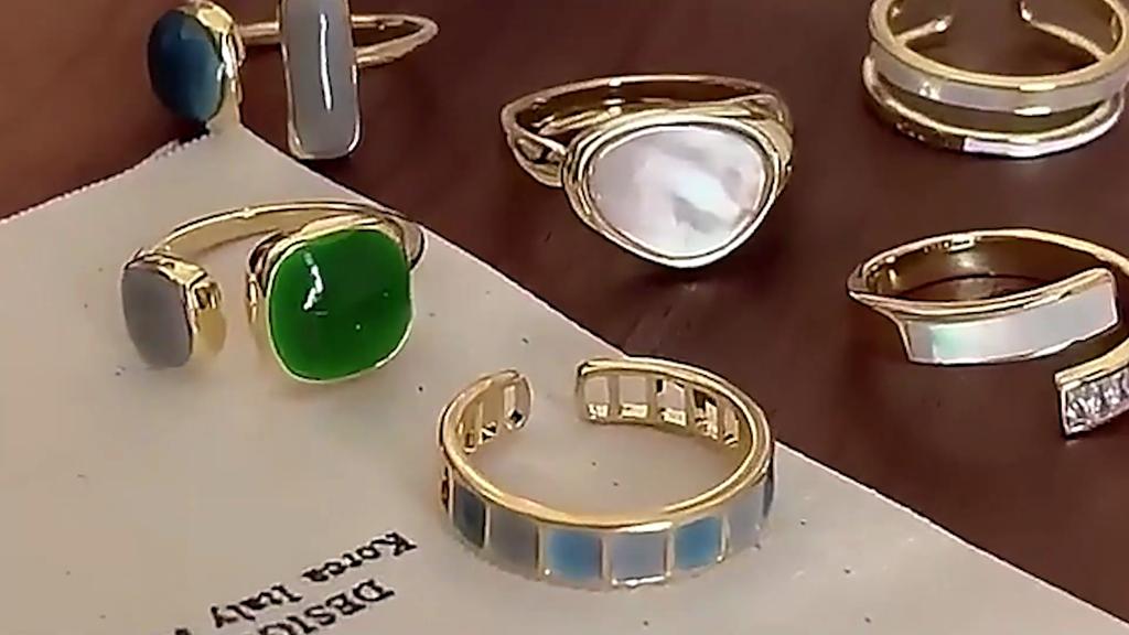 Yousheng Anello da Dito Apribile Regolabile Gioielli Squisiti Anti-sbiadimento Stile Giapponese Anello Geometrico per Festa