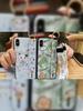 Dirt-resistant Cute Phone Case For Realme C63 4G/C61 4G Wrist Strap Kickstand Back Cover Anti-knock Lanyard Silicone