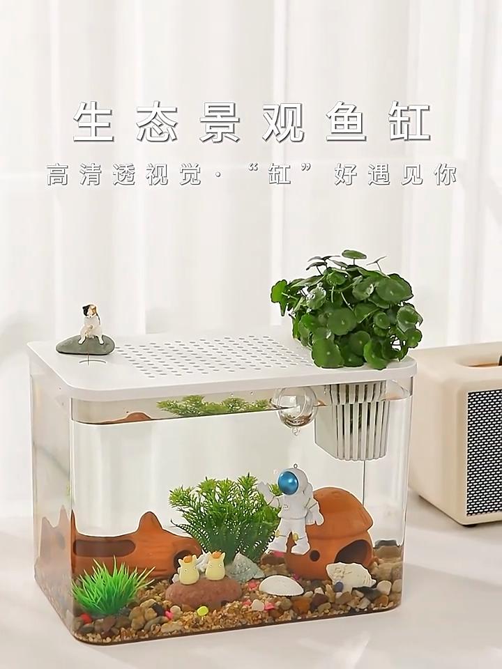 Acquario in PET Nuovo Trasparente con Coperchio Acquario Resistente alle Cadute Serbatoio Idroponico Tartarughiera Casa