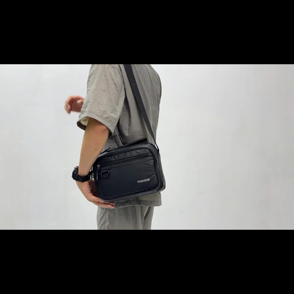 Business Handbag Men's Shoulder Bag Large Capacity Multi-Layer Crossbody Bag