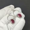 Natural Kashmir Ruby Gemstone Earrings, 925 Sterling Silver Earring, Handmade Boho Silver Jewelry Dangle Earrings, Birthday Gift For Wife