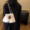 Borsa di peluche Borsa a spalla da pendolare da donna Borsa tote a tinta unita