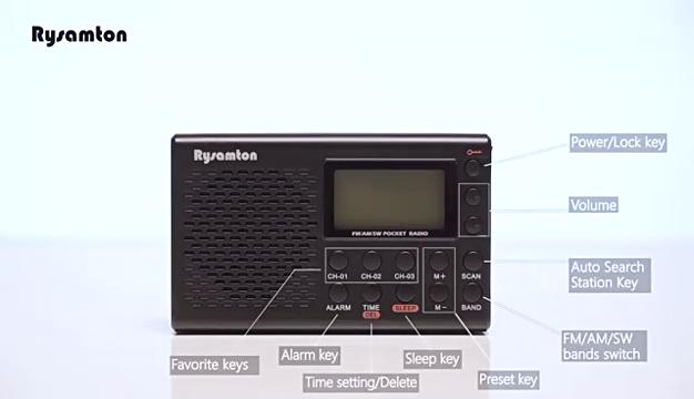 Tragbares Batterieradio FM Kurzwelle Digitaluhrradio mit Sleep-Timer Display Tragbare Kleine Batteriebetriebene Radios